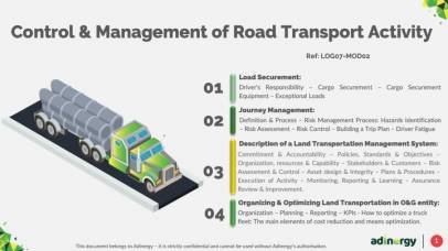 Control & Management of the Road Transport Activity.