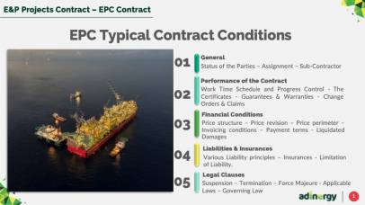 EPC Contract clauses and specificities