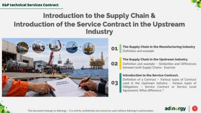 Introduction to the Supply Chain and Service Contract in the Upstream Industry.
