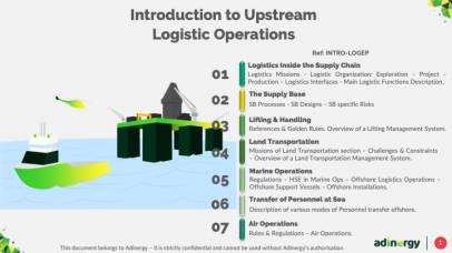Introduction to Upstream Logistic Operations