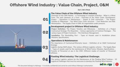 Offshore Wind Industry: Value Chain, Project, Operations & Maintenance