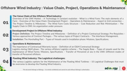 Value Chain, Supply Chain and Logistics in the Offshore Wind Industry