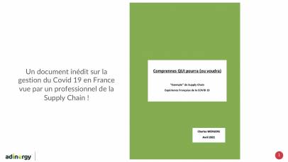 L'expérience française du COVID 19 au prisme de la Supply Chain